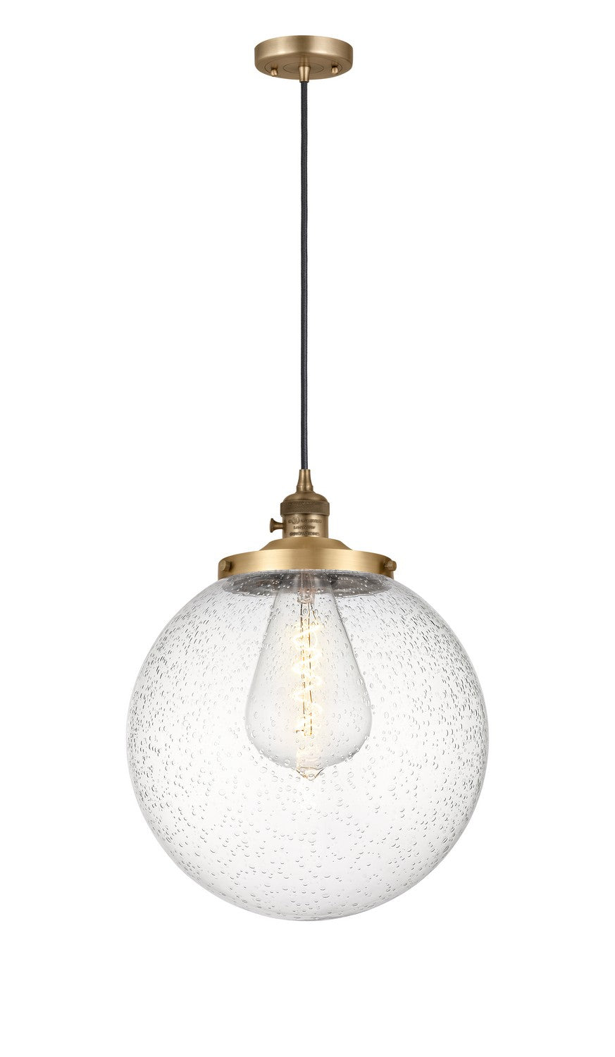 Innovations Franklin Restoration 201CSW-BB-G204-14 Pendant Light - Brushed Brass