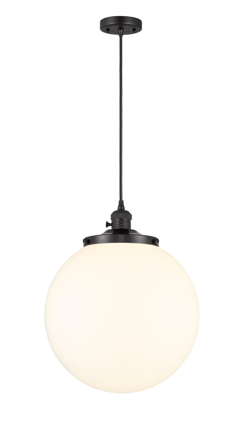 Innovations Franklin Restoration 201CSW-BK-G201-14 Pendant Light - Matte Black