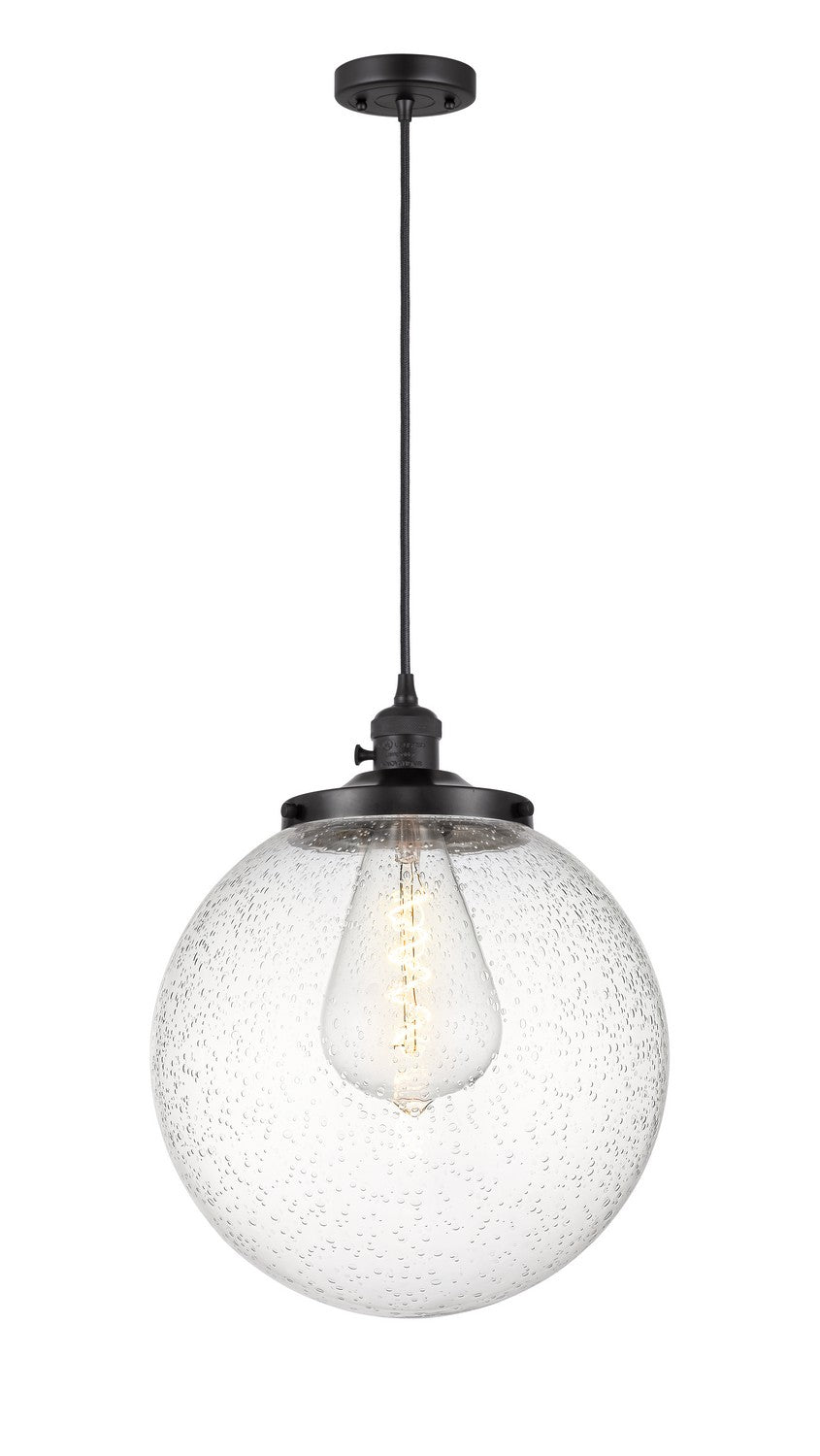 Innovations Franklin Restoration 201CSW-BK-G204-14 Pendant Light - Matte Black