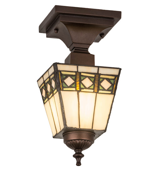 Meyda Tiffany Diamond Band Mission 139925 Ceiling Light - Mahogany Bronze