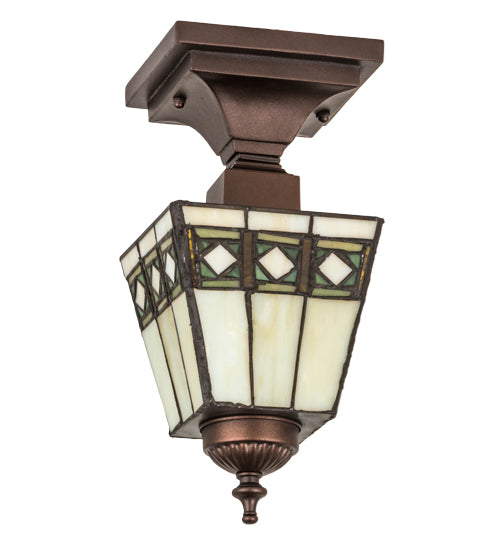 Meyda Tiffany Diamond Band Mission 139925 Ceiling Light - Mahogany Bronze