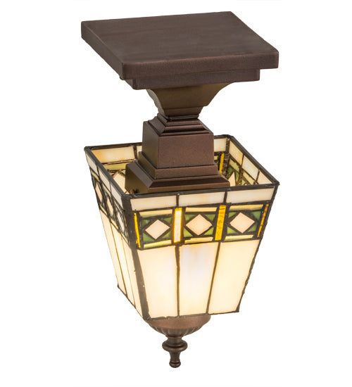 Meyda Tiffany Diamond Band Mission 139925 Ceiling Light - Mahogany Bronze