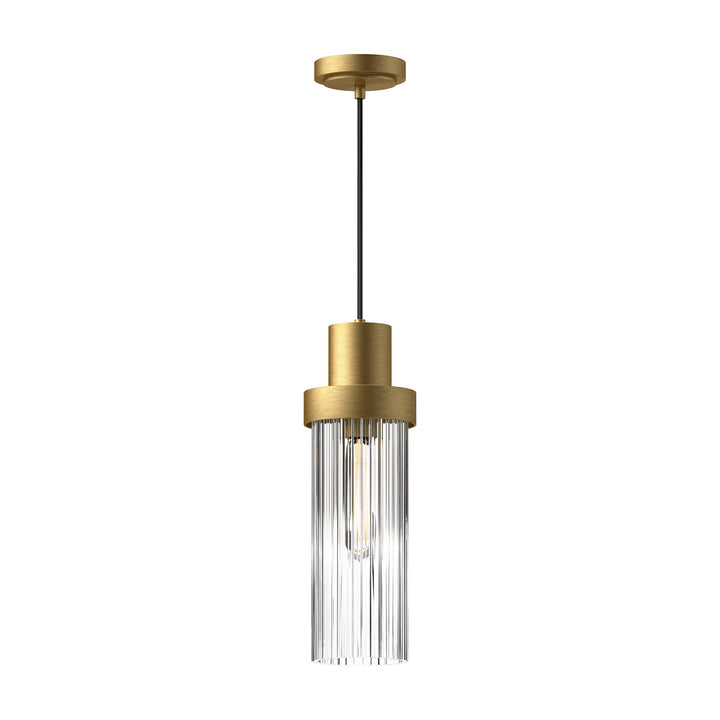 Alora Mood kent PD435605BGCR Pendant Light - Brushed Gold/Clear Ribbed Glass