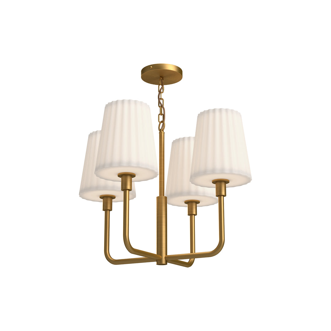 Alora Mood plisse CH628423AGOP Chandelier Light - Aged Gold/Opal Matte Glass