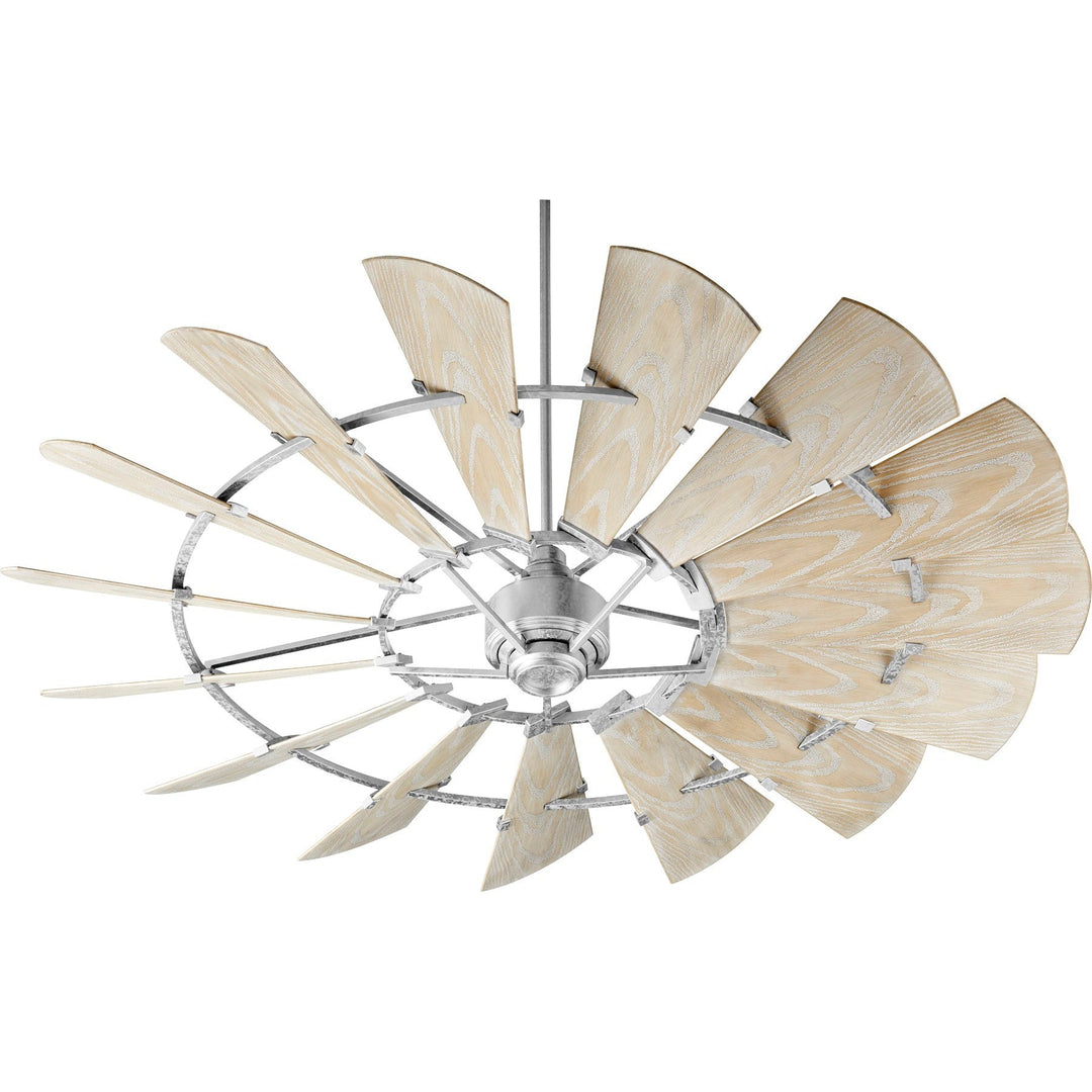 Quorum Windmill 197215-9 Ceiling Fan - Galvanized, Weathered Oak