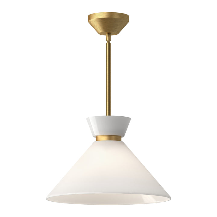 Alora Mood halston PD470514BGGO Pendant Light - Brushed Gold/Glossy Opal Glass