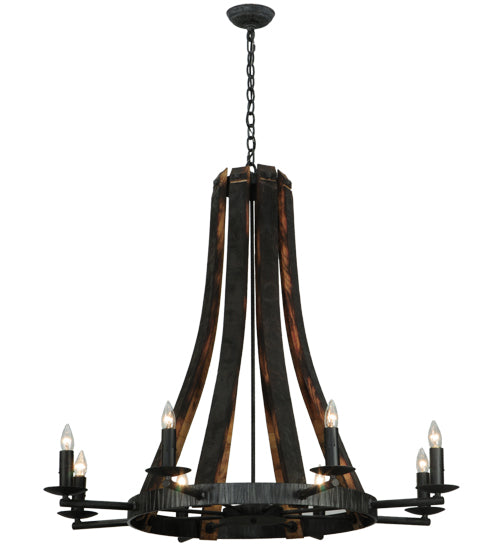 Meyda Tiffany Barrel Stave 140164 Chandelier Light - Natural Wood