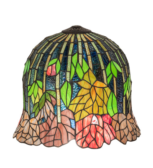 Meyda Tiffany Lighting 140206 Tiffany Flowering Lotus Shade Lamp Shade Bronze / Dark