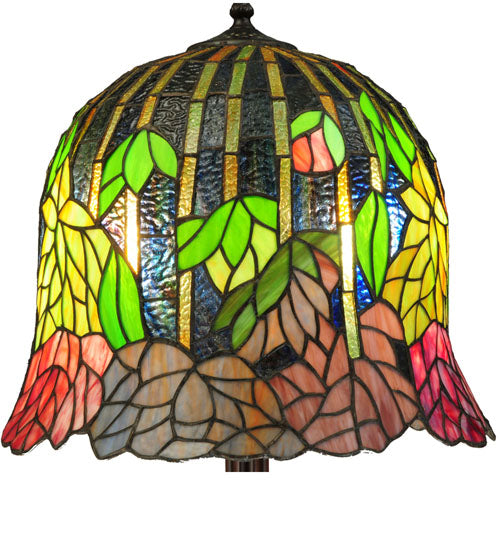 Meyda Tiffany Lighting 140206 Tiffany Flowering Lotus Shade Lamp Shade Bronze / Dark