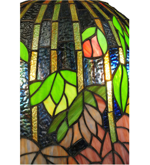 Meyda Tiffany Lighting 140206 Tiffany Flowering Lotus Shade Lamp Shade Bronze / Dark