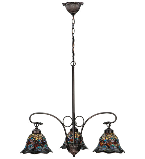 Meyda Tiffany Tiffany Peacock Feather 140351 Chandelier Light - Mahogany Bronze