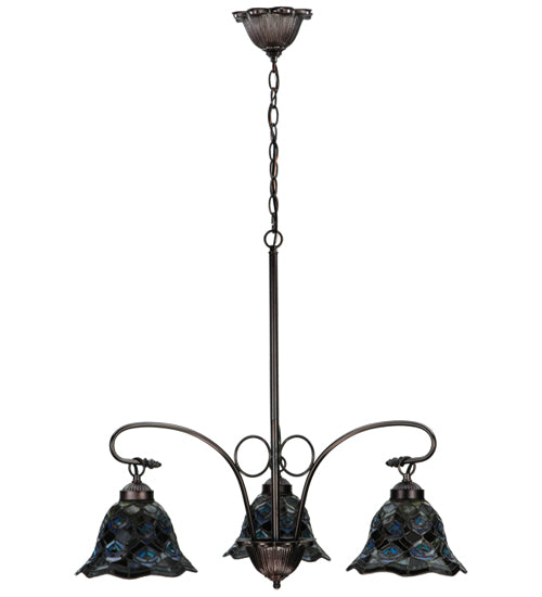 Meyda Tiffany Tiffany Peacock Feather 140351 Chandelier Light - Mahogany Bronze