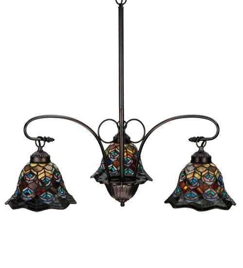 Meyda Tiffany Tiffany Peacock Feather 140351 Chandelier Light - Mahogany Bronze