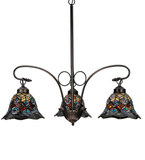 Meyda Tiffany Tiffany Peacock Feather 140351 Chandelier Light - Mahogany Bronze