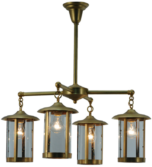 Meyda Tiffany Craftsman Signature Fulton Prime 140492 Chandelier Light - Satin Brass
