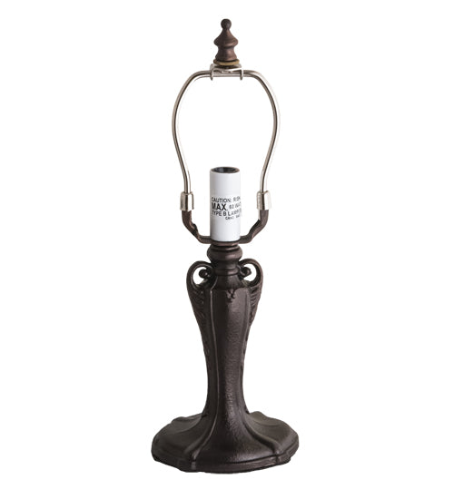 Meyda Tiffany Lighting 14053 Zena 6.5" Leaf-Handle Base/4.5 Mini Harp Utility Light Bronze / Dark