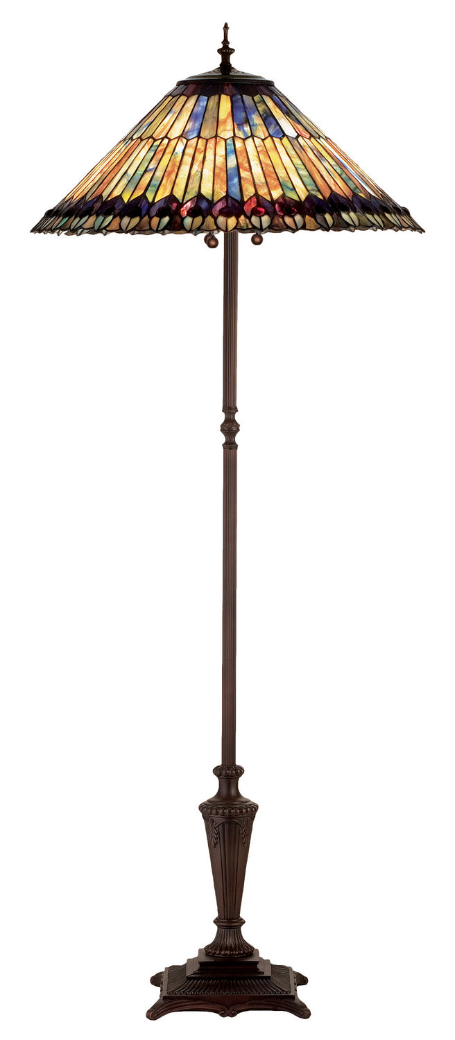 Meyda Tiffany Lighting 27561 Tiffany Jeweled Peacock Floor Lamp Lamp Bronze / Dark