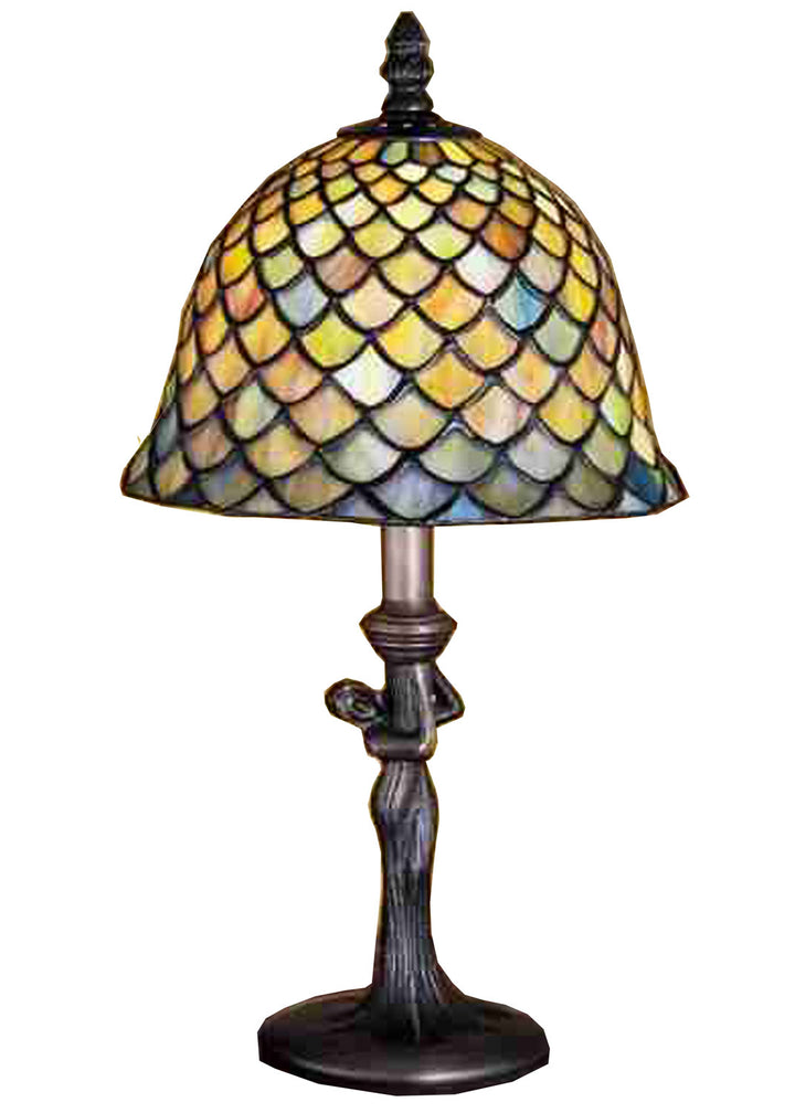 Meyda Tiffany Lighting 30315 Fishscale One Light Mini Lamp Lamp Bronze / Dark