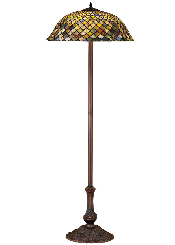 Meyda Tiffany Lighting 30456 Fishscale Three Light Floor Lamp Lamp Bronze / Dark