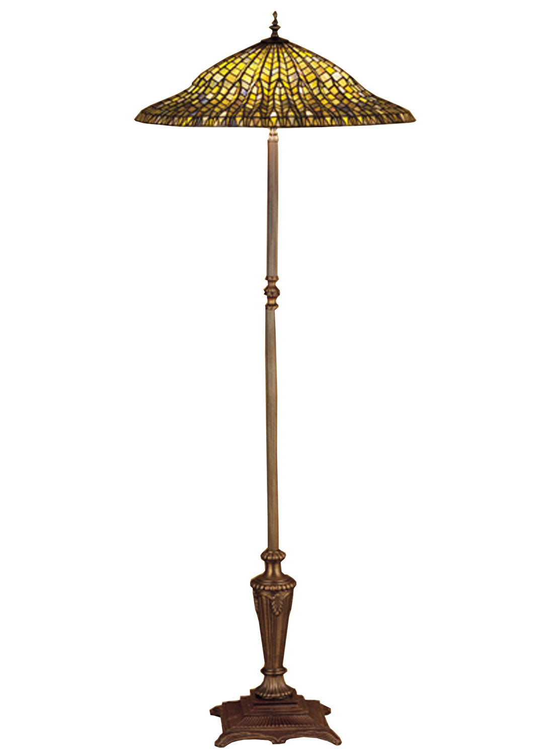 Meyda Tiffany Lighting 30994 Tiffany Lotus Leaf Floor Lamp Lamp Bronze / Dark