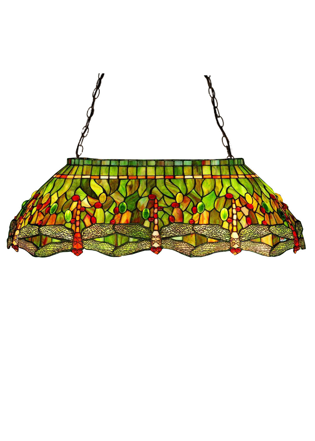 Meyda Tiffany Tiffany Hanginghead Dragonfly 26547 Pendant Light - Oranger Red Green