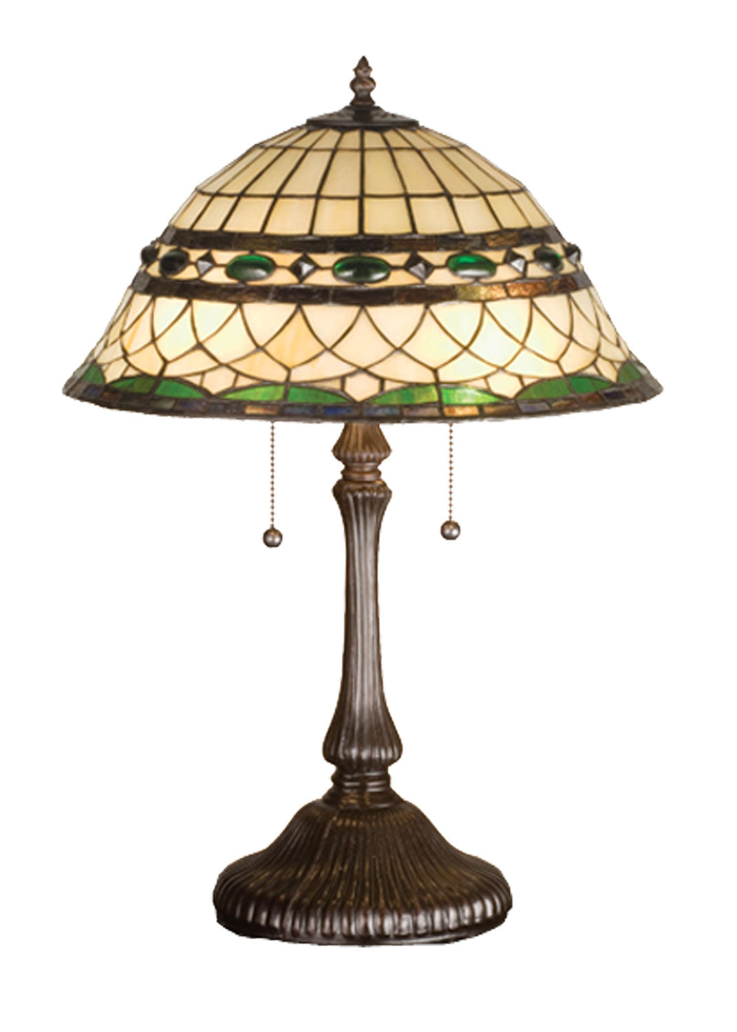 Meyda Tiffany Lighting 27538 Tiffany Roman Two Light Table Lamp Lamp Bronze / Dark