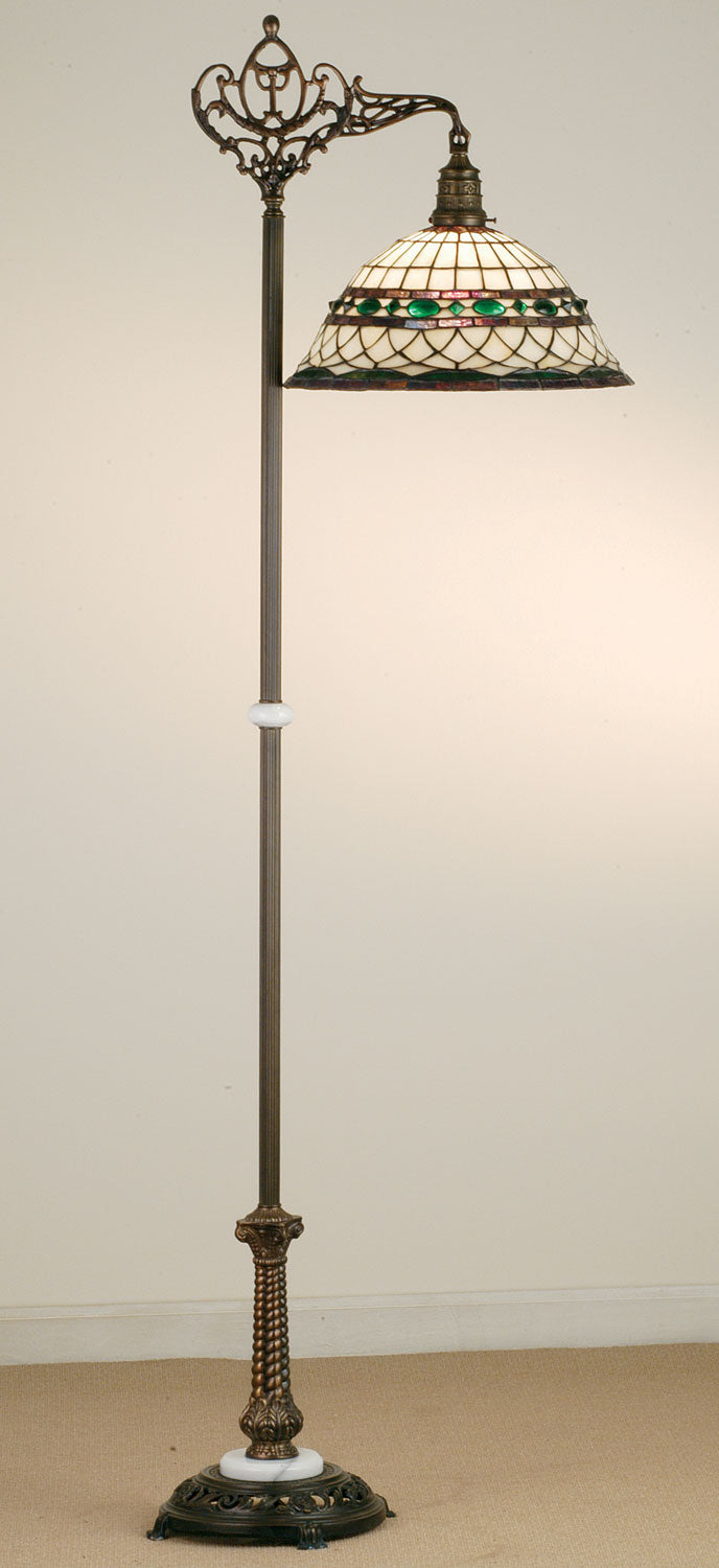 Meyda Tiffany Lighting 65839 Tiffany Roman One Light Bridge Arm Floor Lamp Lamp Bronze / Dark