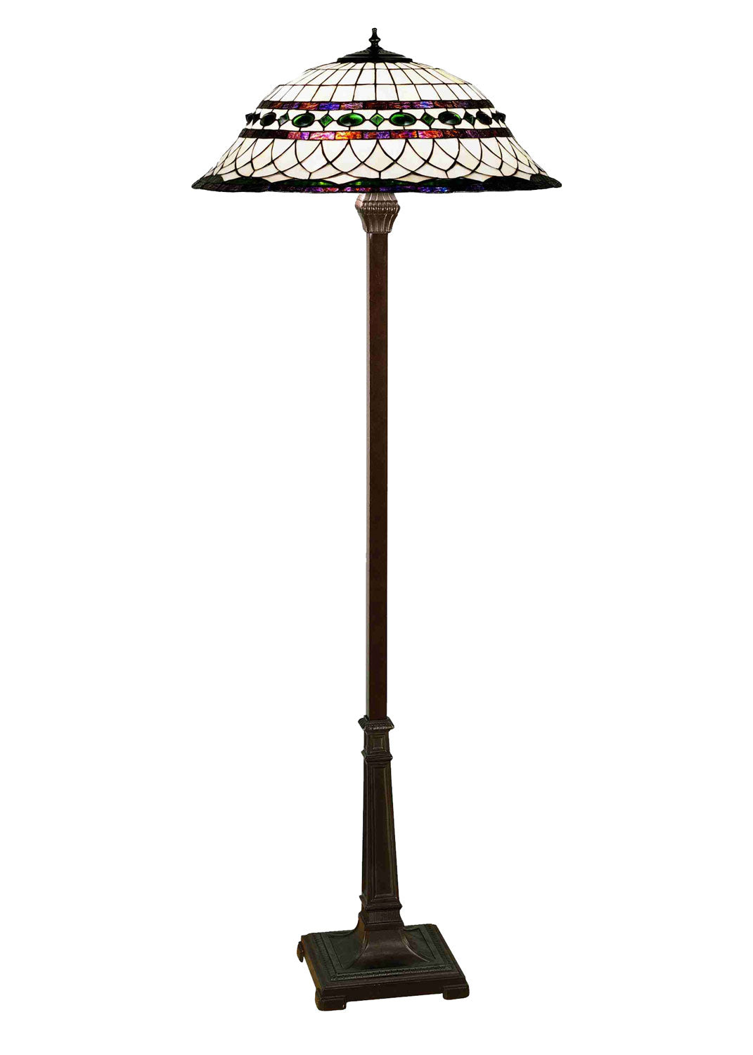 Meyda Tiffany Lighting 30369 Tiffany Roman Two Light Floor Lamp Lamp Bronze / Dark