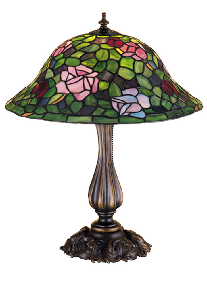 Meyda Tiffany Lighting 26489 Tiffany Rosebush One Light Table Lamp Lamp Bronze / Dark
