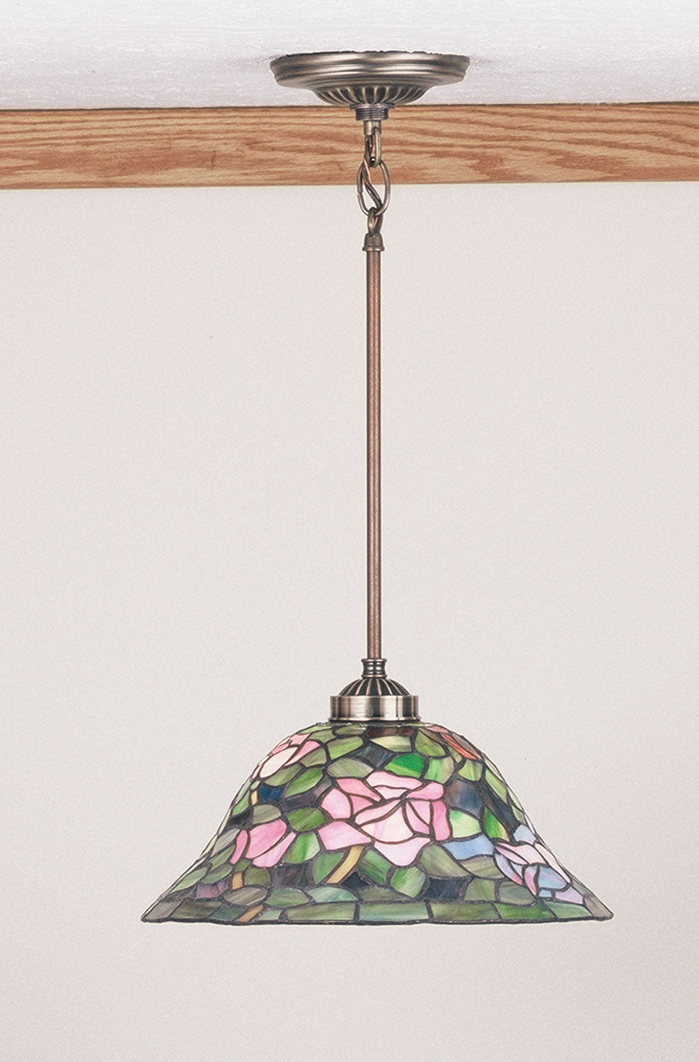 Meyda Tiffany Tiffany Rosebush 48920 Pendant Light - Purple/Blue Burgundy Pink Purple/Blue