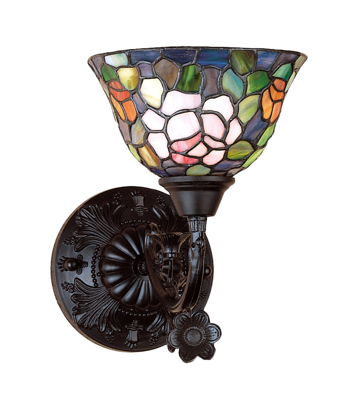 Meyda Tiffany Tiffany Rosebush 27232 Wall Light - Craftsman Brown