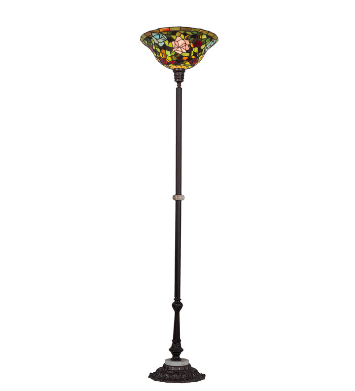 Meyda Tiffany Lighting 31122 Tiffany Rosebush Torchiere Lamp Bronze / Dark