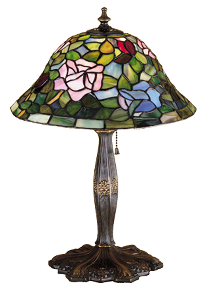 Meyda Tiffany Lighting 26321 Tiffany Rosebush One Light Table Lamp Lamp Bronze / Dark