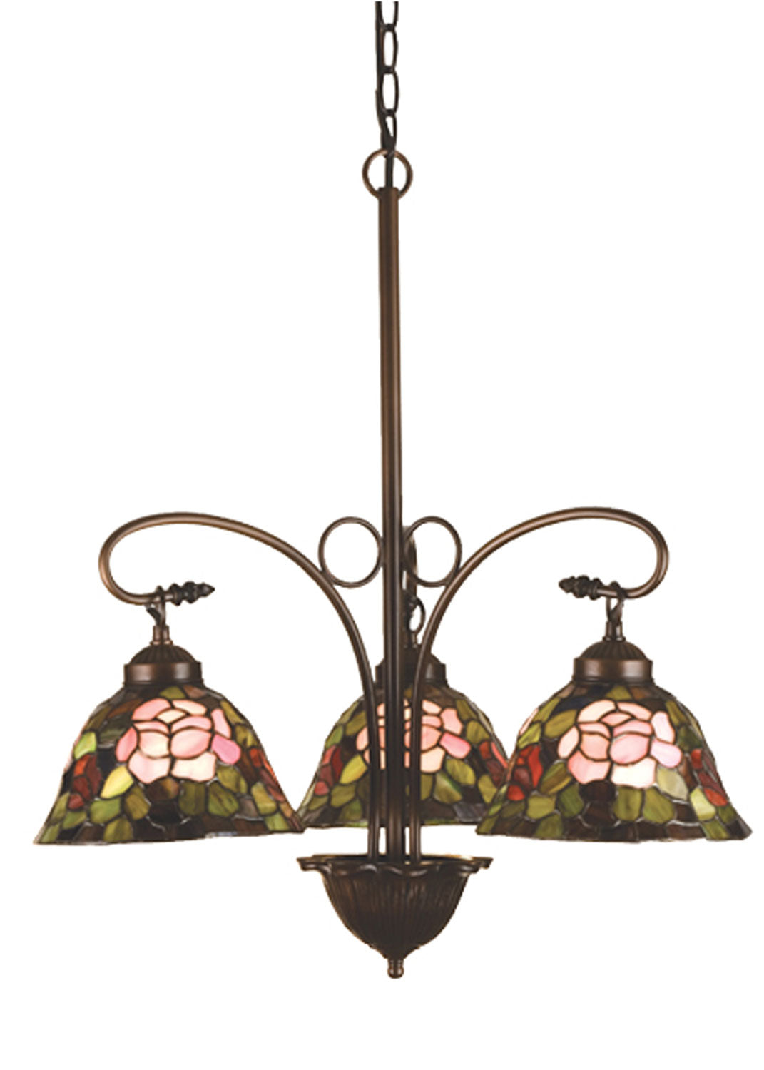 Meyda Tiffany Tiffany Rosebush 27418 Chandelier Light - Purple/Blue Burgundy Pink