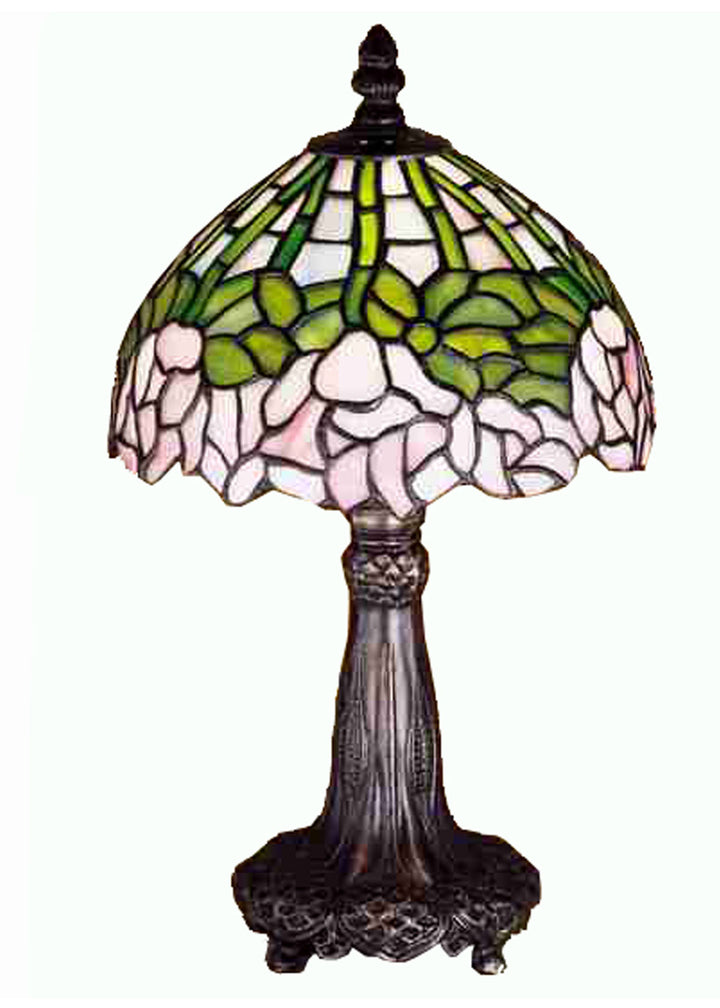 Meyda Tiffany Lighting 30312 Tiffany Cabbage Rose One Light Mini Lamp Lamp Bronze / Dark