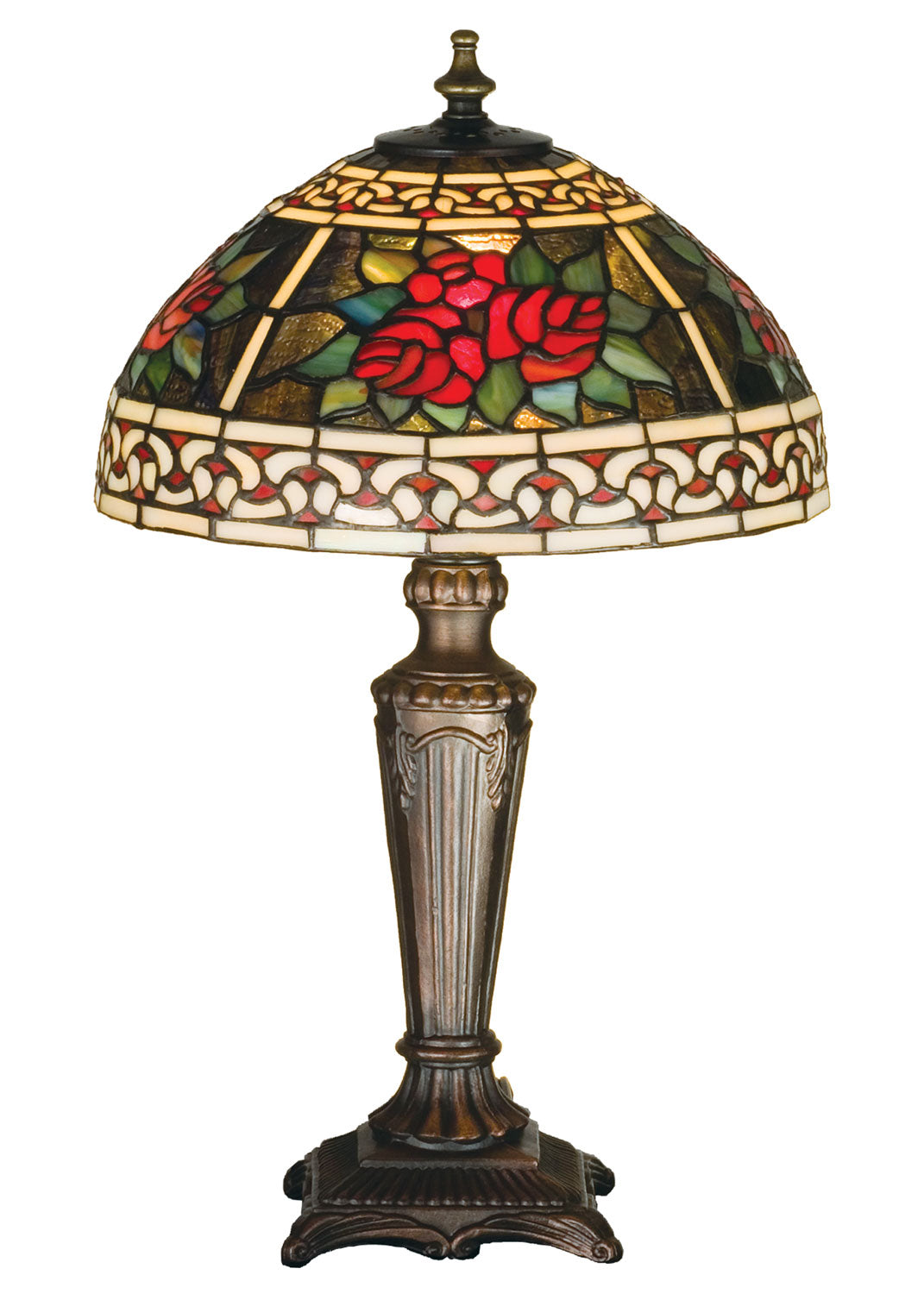 Meyda Tiffany Lighting 37790 Roses & Scrolls One Light Accent Lamp Lamp Bronze / Dark