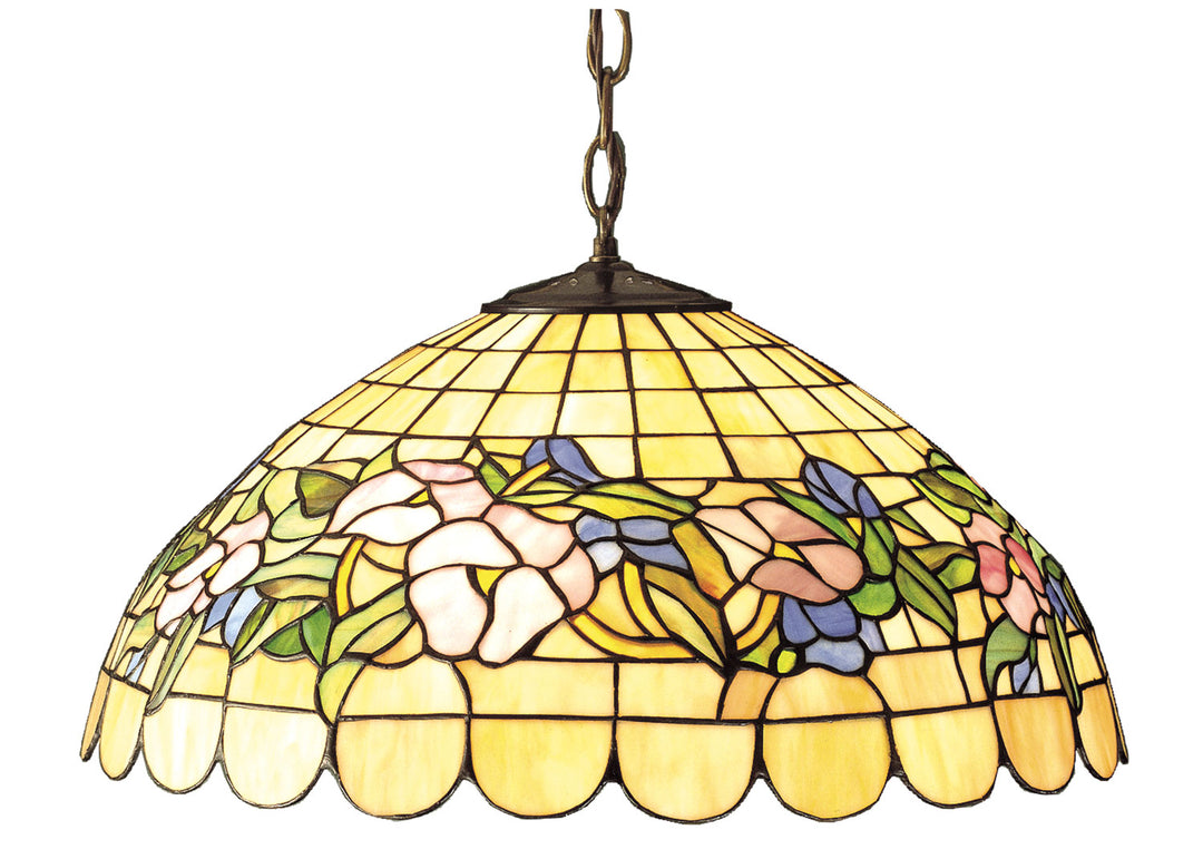 Meyda Tiffany Tiffany Pansy 31137 Pendant Light - Beige Pink Lt Blue