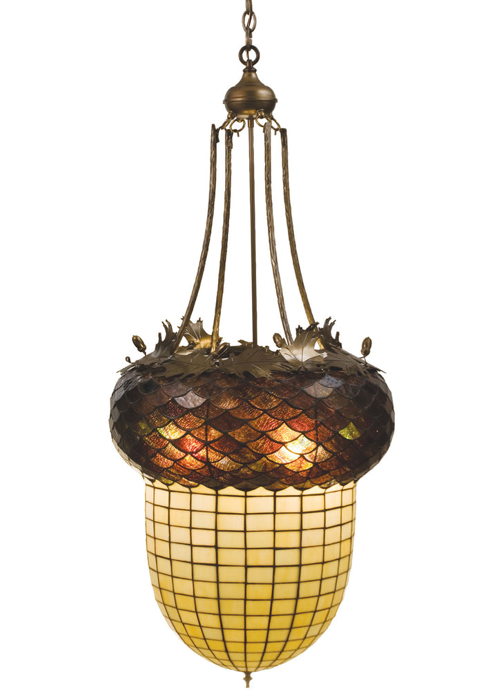 Meyda Tiffany Greenbriar Oak 47612 Pendant Light - Antique Copper