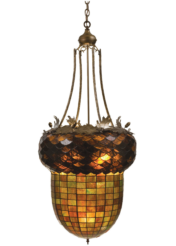 Meyda Tiffany Greenbriar Oak 47611 Pendant Light - Antique Copper