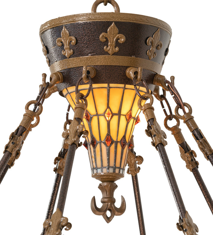 Meyda Tiffany Fleur-De-Lis 50250 Pendant Light - Antique Copper