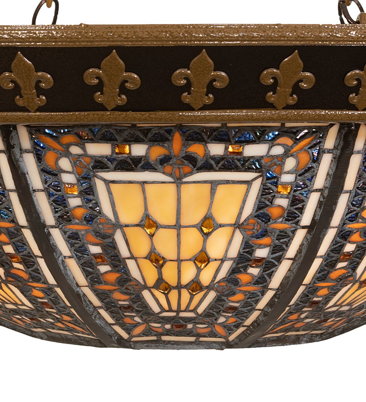 Meyda Tiffany Fleur-De-Lis 50250 Pendant Light - Antique Copper