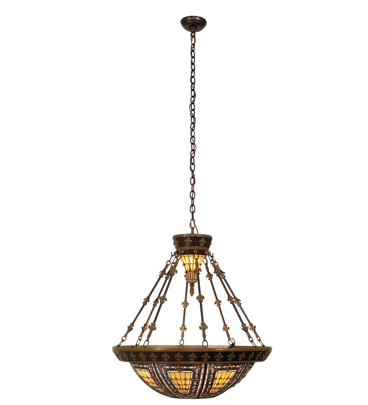 Meyda Tiffany Fleur-De-Lis 50250 Pendant Light - Antique Copper