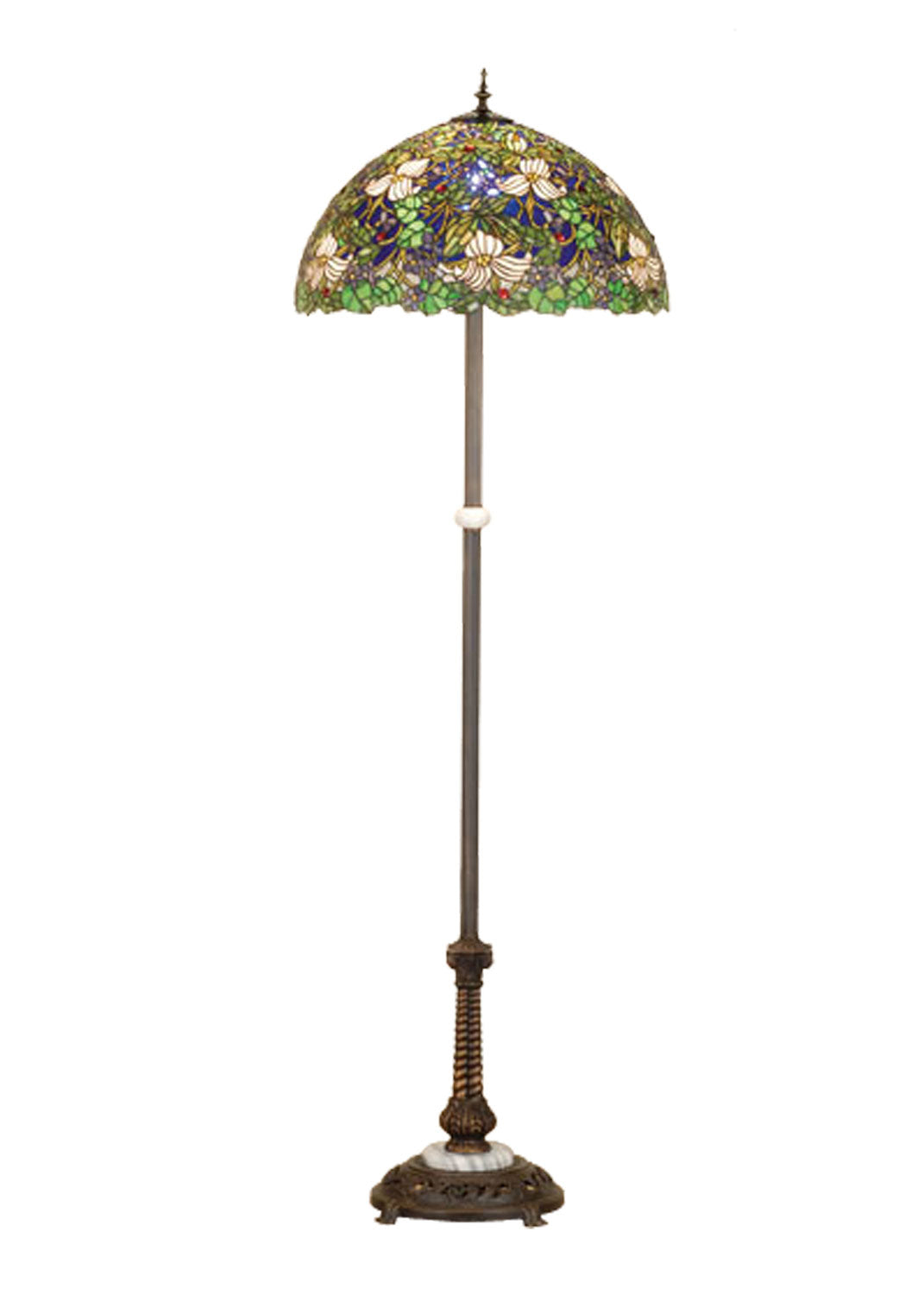 Meyda Tiffany Lighting 65445 Trillium & Violet Floor Lamp Lamp Bronze / Dark