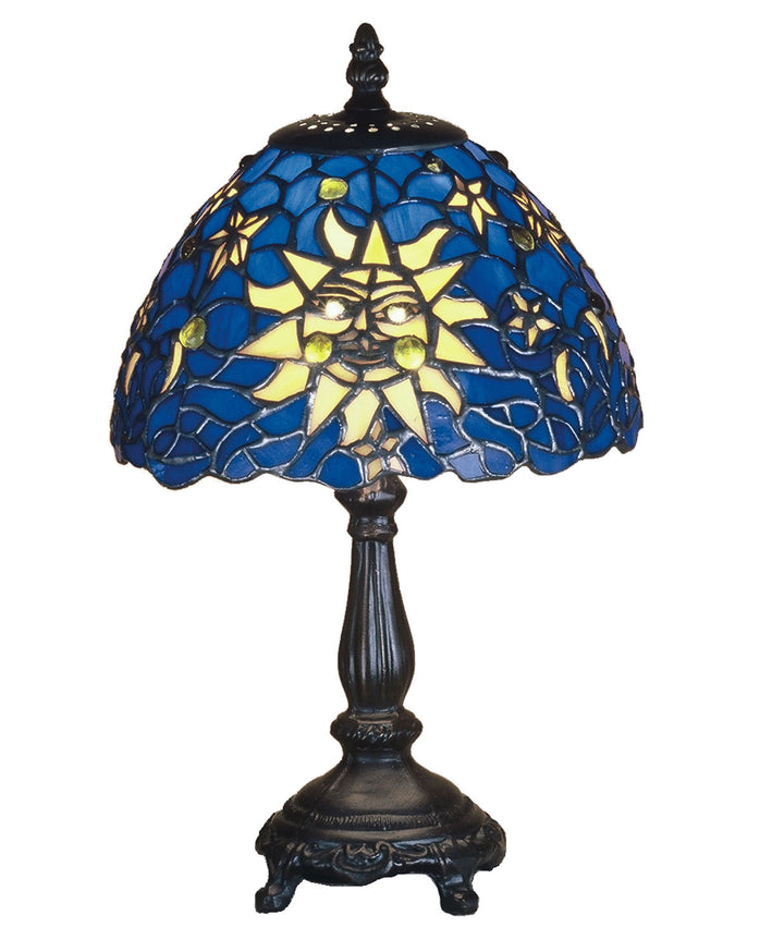 Meyda Tiffany Lighting 47982 Sun, Moon & Stars 13"Mini Lamp Lamp Bronze / Dark