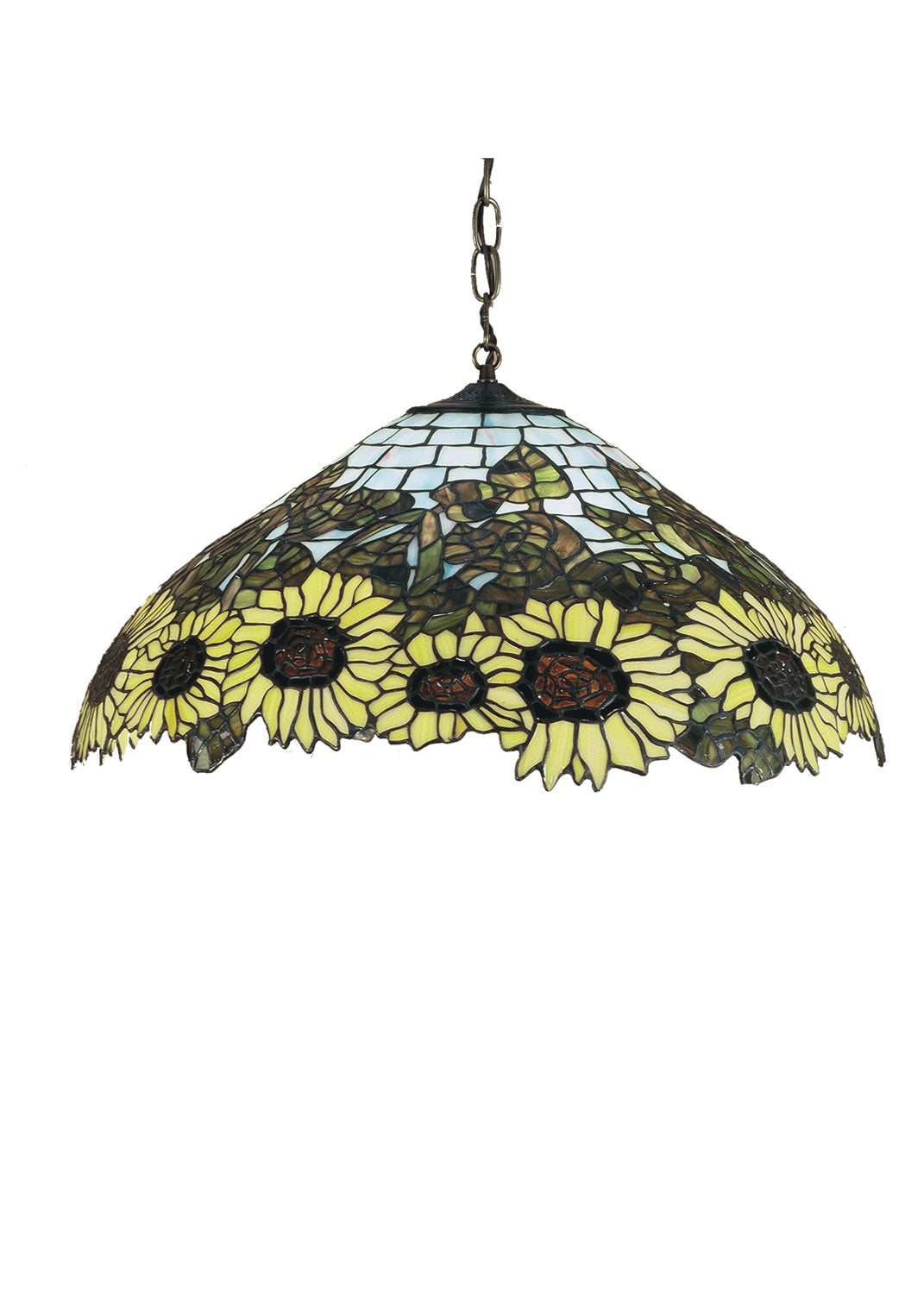 Meyda Tiffany Wild Sunflower 47628 Pendant Light - Purple/Blue Ia Amber