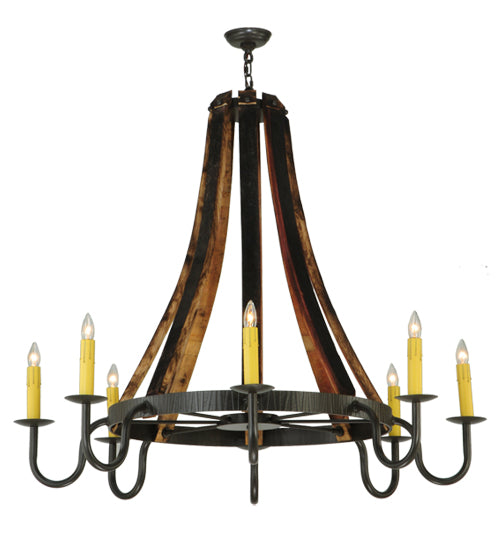 Meyda Tiffany Barrel Stave 140876 Chandelier Light - Natural Wood,Timeless Bronze