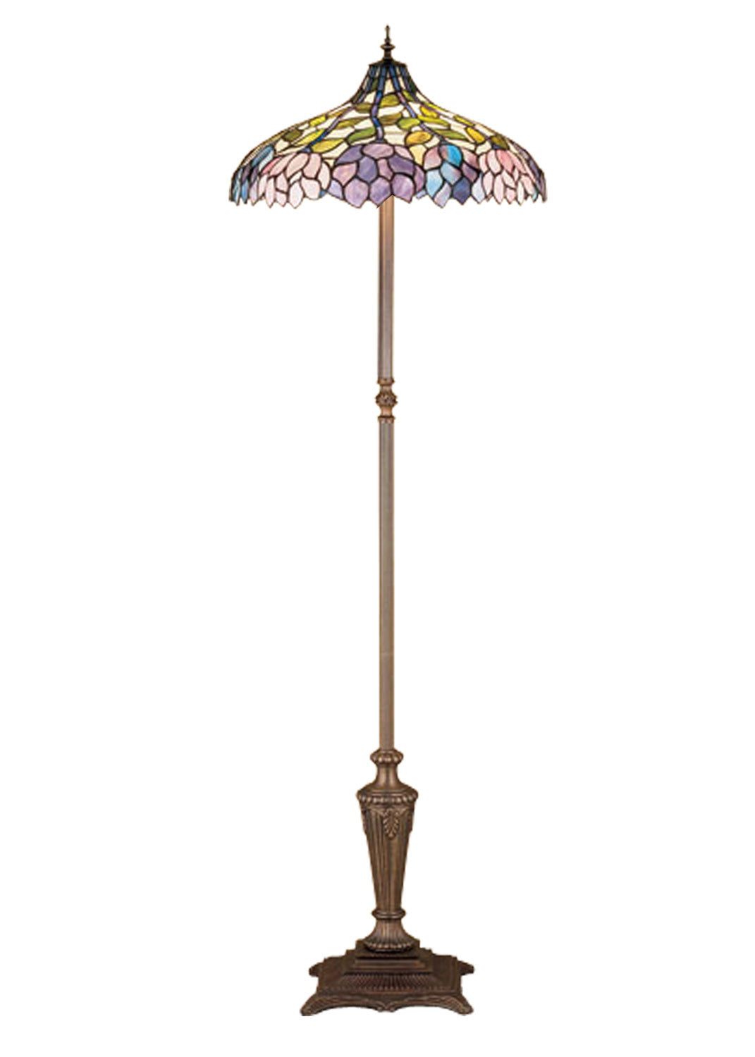 Meyda Tiffany Lighting 30451 Wisteria Floor Lamp Lamp Bronze / Dark