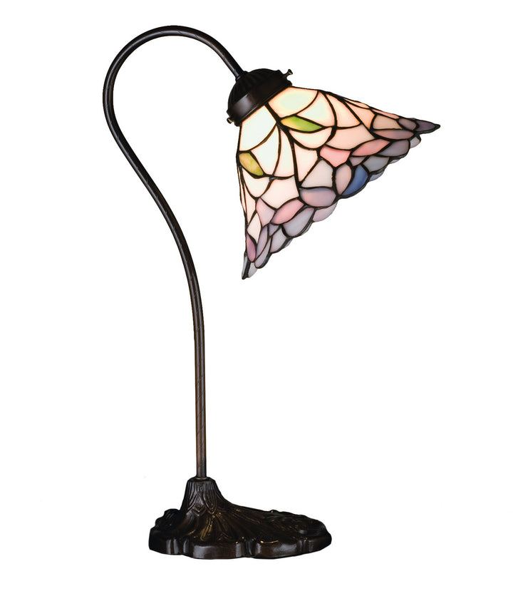 Meyda Tiffany Lighting 26590 Daffodil Bell One Light Desk Lamp Lamp Brass