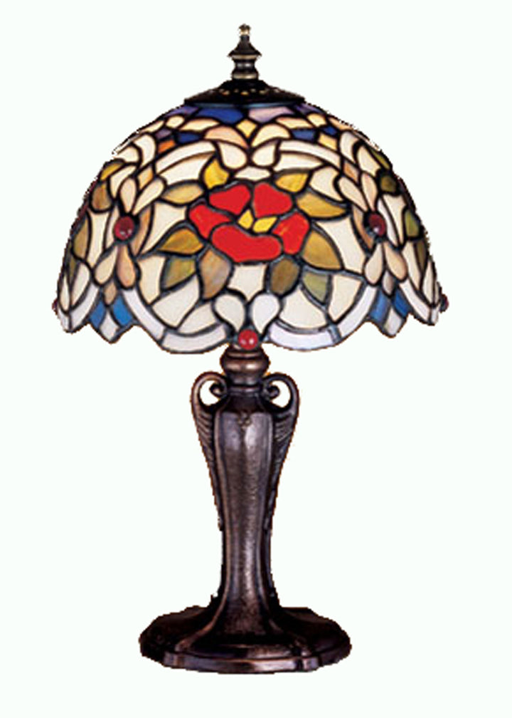 Meyda Tiffany Lighting 30313 Renaissance Rose One Light Mini Lamp Lamp Bronze / Dark