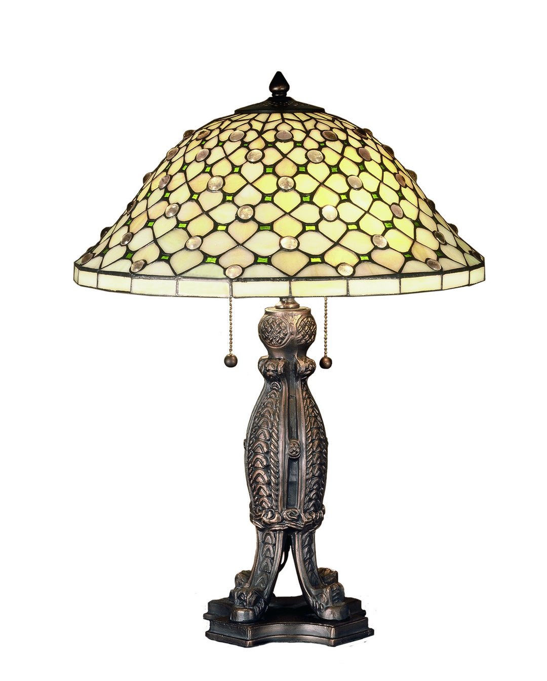 Meyda Tiffany Lighting 37781 Diamond & Jewel Two Light Table Lamp Lamp Bronze / Dark